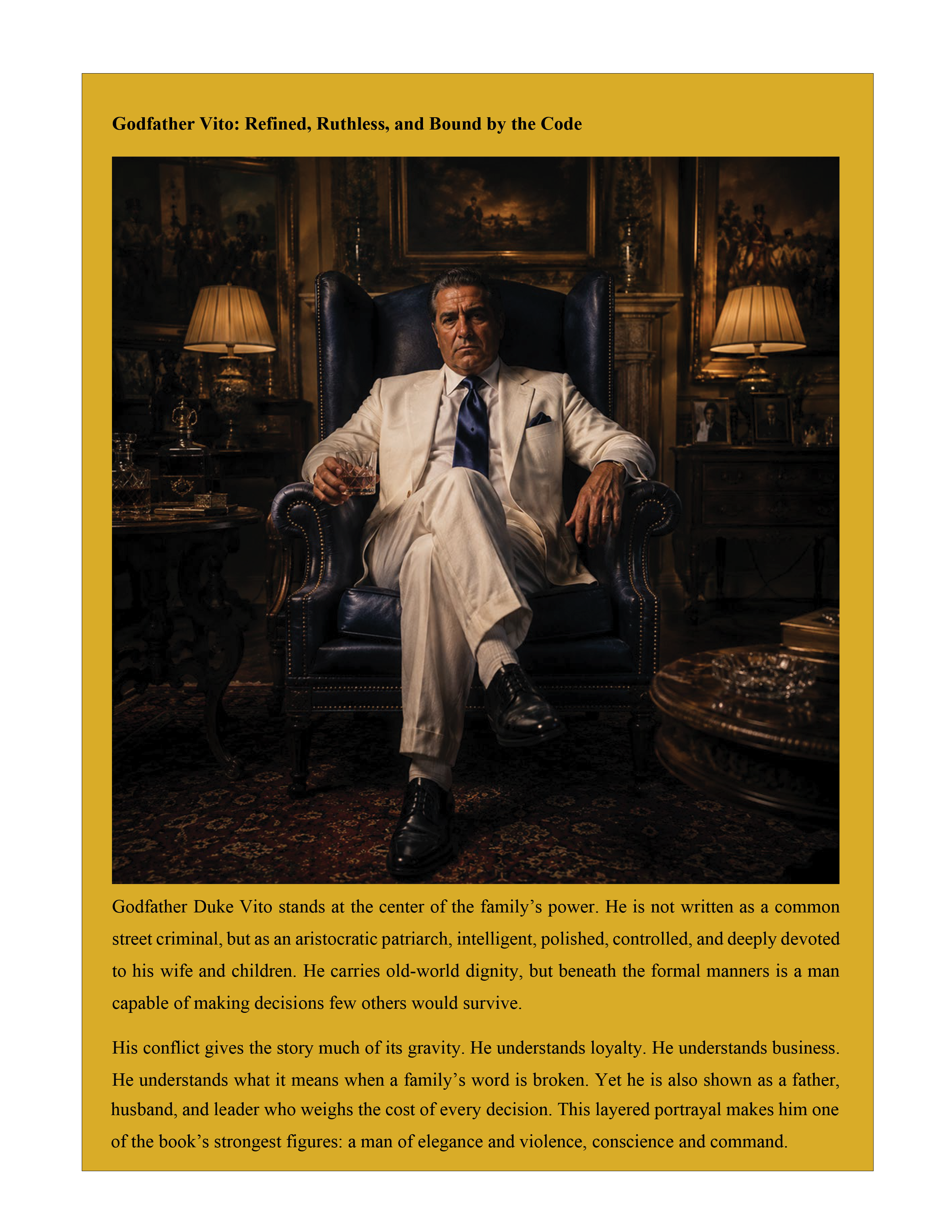 Godfather Vito: Refined, Ruthless, and Bound by the Code