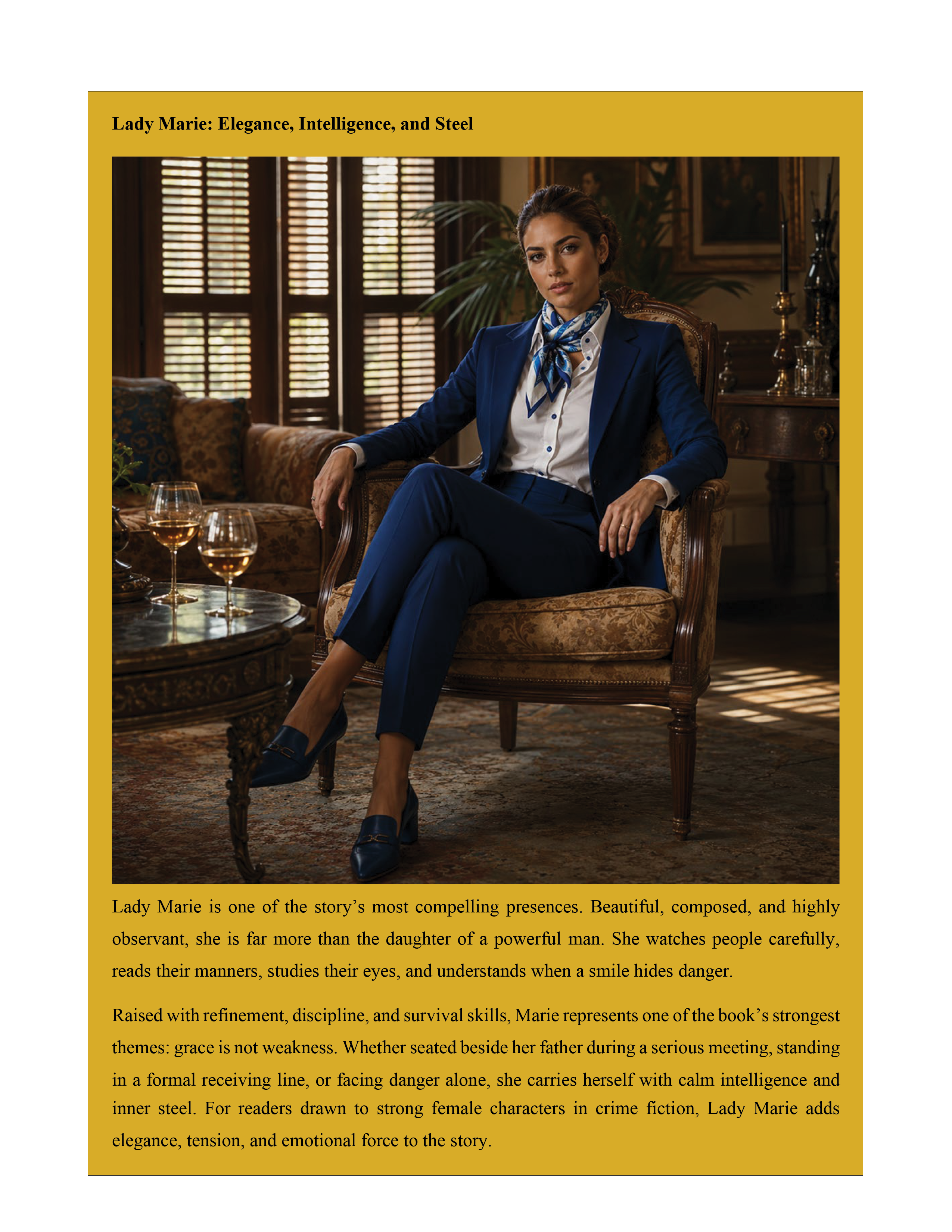 Lady Marie: Elegance, Intelligence, and Steel